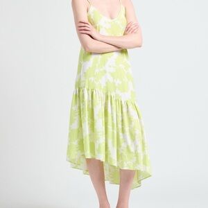 A/X Armani Exchange High Low Dress in Lime and White eco viscose rare size 6